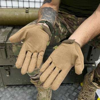 Плотные сенсорные перчатки Mechanic FasFit с дышащими вставками TrekDry койот размер M