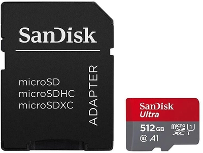 SanDisk Ultra microSDXC 512GB UHS-I 10 + SD adapter (SDSQUAC-512G-GN6MA)