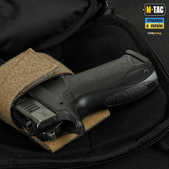 Сумка тактическая через плечо на грудь M-TAC Sphaera Hex Hardsling Bag Large с липучкой Elite Multicam Black/Black для пистолета (сумка на пояс)