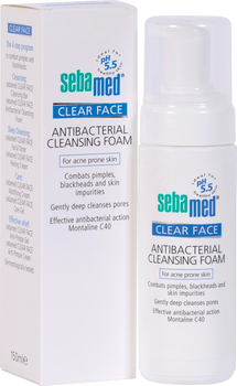 Pianka antybakteryjna oczyszczająca Sebamed Clear Face 150 ml (4103040156969)