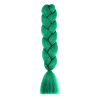Канекалон Jumbo Braid однотонний зелений коса довжина 60 см Вага 100 грам Термостійкий А24