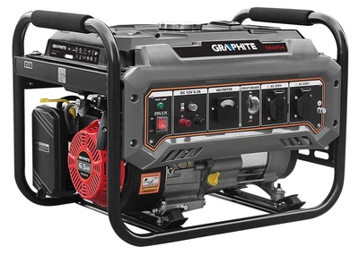 Генератор Graphite бензиновий 230В (1 фаза), 2/2.2кВт, ручний старт, AVR, 40кг (58G904)