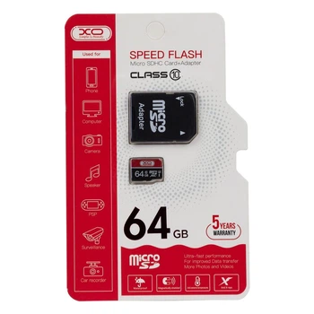 Карта MicroSDXC XO память 64g Class 10 с адаптером Черно-Красный