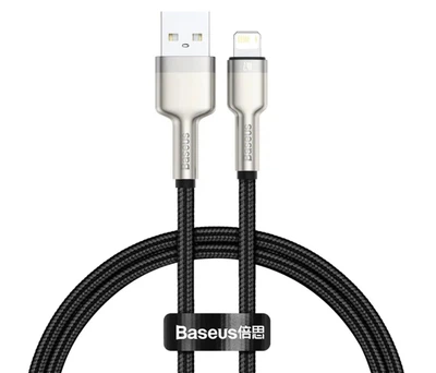 Кабель Baseus Cafule Series Metal Data Cable USB to Lightning 2.4A 0.25m Black