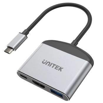Адаптер Unitek USB Type С - HDMI 8K/USB Type-A/ USB Type-C 100W 0.12 м Grey (D1102A)