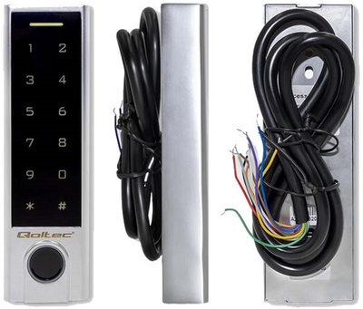 Кодова клавіатура Qoltec PROTEUS зі сканером відбитків пальців RFID Code/Card/Key fob/Doorbell/IP68/EM (5901878524498)