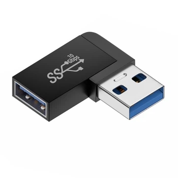 Адаптер переходник угловой USB 3.0 Male - USB 3.0 Female 10 Гбит/с (плоский) (48566)