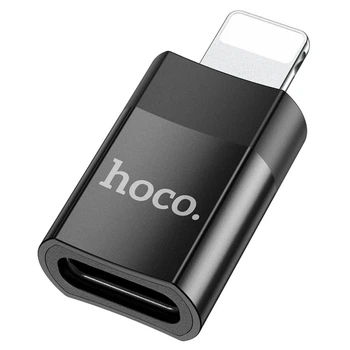 Адаптер Hoco UA17 Lightning на Type-C женский адаптер |2A, USB2.0| Черный