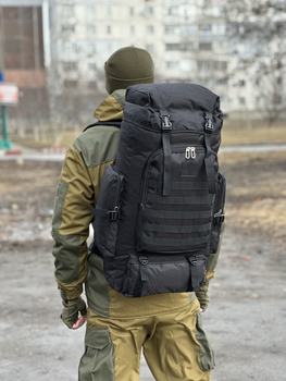 Рюкзак туристичний для походів Tactical військовий рюкзак великий на 70 л Black (ta70-black)