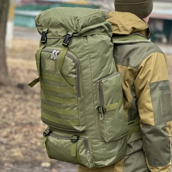 Рюкзак туристический для походов Tactical военный большой рюкзак на 70 л Olive (ta70-oliva)