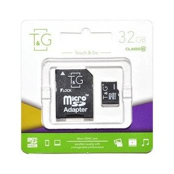 Карта памяти microSDHC, 32Gb, Class10 uhs-i, t&g, sd адаптер, tg-32gbsd10u1-01