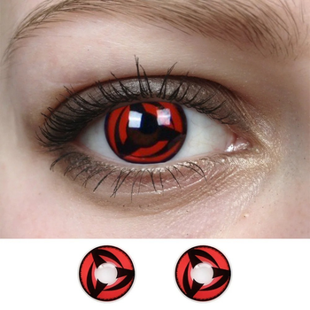 Контактні лінзи ELITE Lens Шарінган Какаші 14.5 мм для косплея і на Halloween 2 шт червоні (N0128)