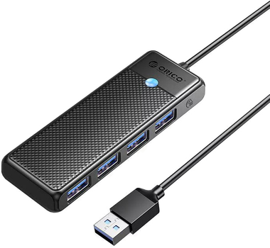 USB-хаб Orico 4 x USB-A 3.0 5 Gbps Чорний (PAPW4A-U3-015-BK-EP)