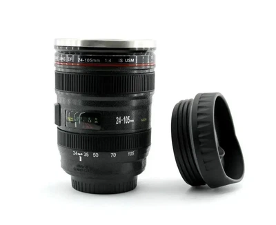 Чашка объектив Canon Термокружка в виде объектива Черная