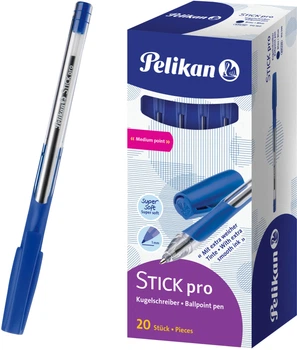Набір ручок кулькових Pelikan Stick Pro Сині 20 шт. (912261-20)