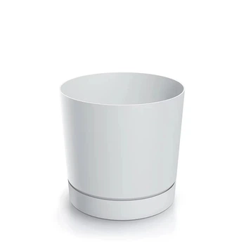 Горшок для цветов Prosperplast TUBO P 10.8х10.8х9.5см с подставкой белый
