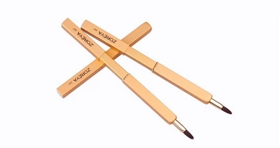 Кисть для макияжа губ и контура выдвижная Zoreya Compact gold