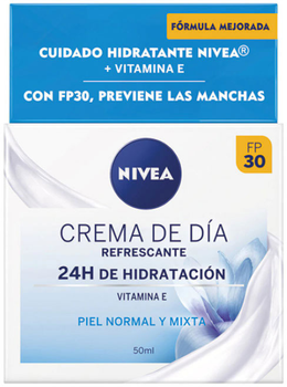 Денний крем для обличчя Nivea Cuidado De Día Hidratante SPF30 Piel Normal Y Mixta 50 мл (4005900736901)