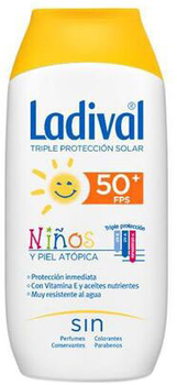 Сонцезахисний крем для дітей Ladival Sunscreen Children And Atopic Skin SPF50+ 200 мл (8470001518576)