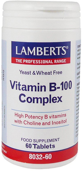 Kompleks witamin i minerałów Lamberts Vitamina B-100 Complex 60 Tabs (5055148400316)