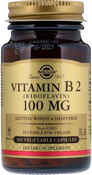Suplement diety Solgar Vitamin B2 (Riboflavin) 100 V Caps 100 Capsules (33984030503)
