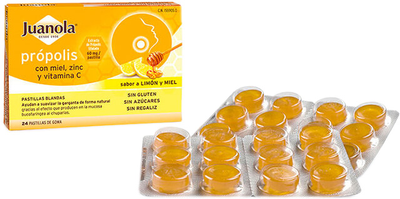 Kompleks witamin i minerałów Juanola Propolis Honey Zinc Vitamin C 24 U (8470001559050)