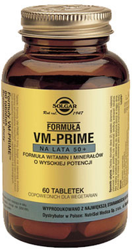 Kompleks witamin i minerałów Solgar VM-Prime Adults +50 60 Capsules (33984036253)