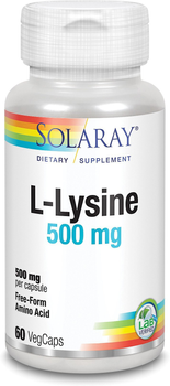 Харчова добавка Solaray L Lysine 500 мг 60 капсул (76280206647)