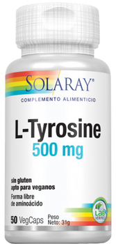 Харчова добавка Solaray L-тирозин 500 мг 50 капсул (76280951837)