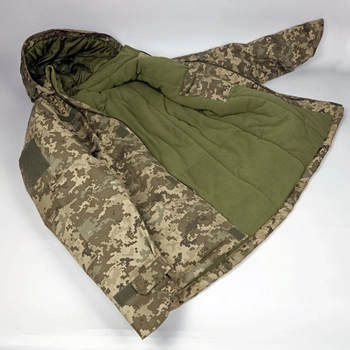 Бушлат утеплённый Ткань Саржа с капюшоном Куртка зима Пиксель Размер 44-46