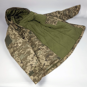 Бушлат утеплённый Ткань Саржа с капюшоном Куртка зима Пиксель Размер 52-54
