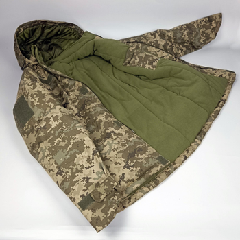 Бушлат утеплённый Ткань Саржа с капюшоном Куртка зима Пиксель Размер 56-58