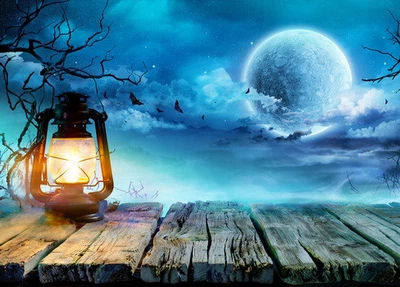 Почтовая открытка Cardsforsoul Ночь, фонарь, луна 10,5 Х 14,8 см