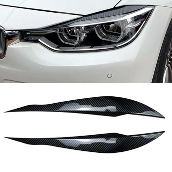 Вії на передні фари BMW 3 Series F30 2013-2018 S&T (чорний карбон)
