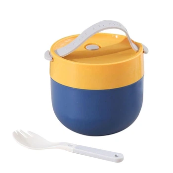 Ланч бокс супница 550 мл герметичная с ложкой Soup Cup – сине-желтый (LB-104037)