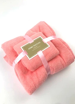 Комплект рушників однотонний Home Textiles (мікрофібра) лососевий