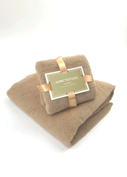 Комплект рушників однотонний Home Textiles (мікрофібра) бежевий