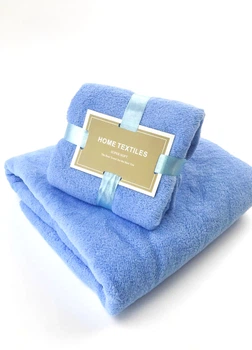 Комплект рушників однотонний Home Textiles (мікрофібра) блакитний