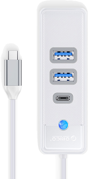Hub USB-C Orico 2 x USB 3.0 + USB-C Biały (PWC2U-C3-015-WH-EP)