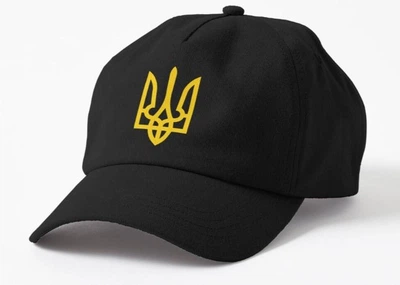Кепка Унісекс Malfini з патріотичним принтом Класичний Герб України 2 Тризуб Чорний