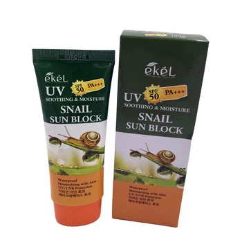 Солнцезащитный крем Ekel UV SNAIL AMPULE SUN BLOCK с муцином улитки