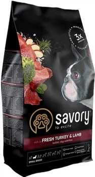 Сухой корм для собак малых пород Savory Small Breed rich in Fresh Turkey and Lamb с индейкой и ягнятиной 3 кг (4820232630358)