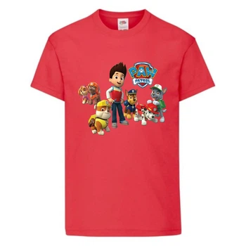 Футболка дитяча Щенячий патруль (Paw Patrol) всі цуценята червона розмір 104 см