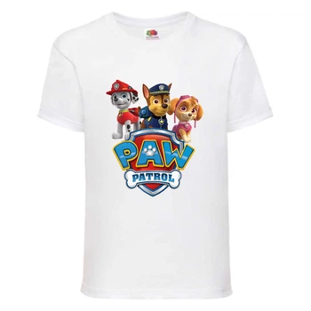 Футболка детская Щенячий патруль (Paw Patrol) белая (puppies-5-white) размер 104 см