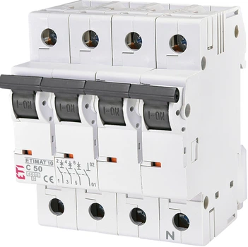 Автоматичний вимикач ETIMAT 10 3p+N C 50А (6 kA) ETI (2136721)