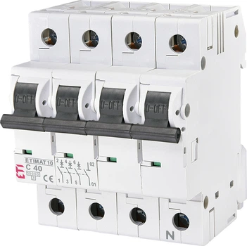 Автоматичний вимикач ETIMAT 10 3p+N C 40А (10 kA) ETI (2136720)