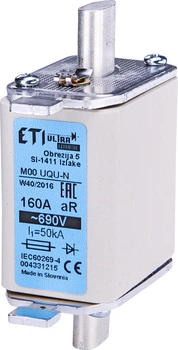 Предохранитель M00UQU-N/100A/690V gR (50kA) ETI (4331212)