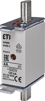 Предохранитель NH-000/gG 4A 500V KOMBI ETI (4181202)