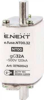 Предохранитель плавкий E.NEXT e.fuse.NT00.32, габарит 00, 32А i0760043