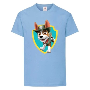 Футболка дитяча Щенячий патруль (Paw Patrol) світло-блакитна (tracker-blue) розмір 128 см